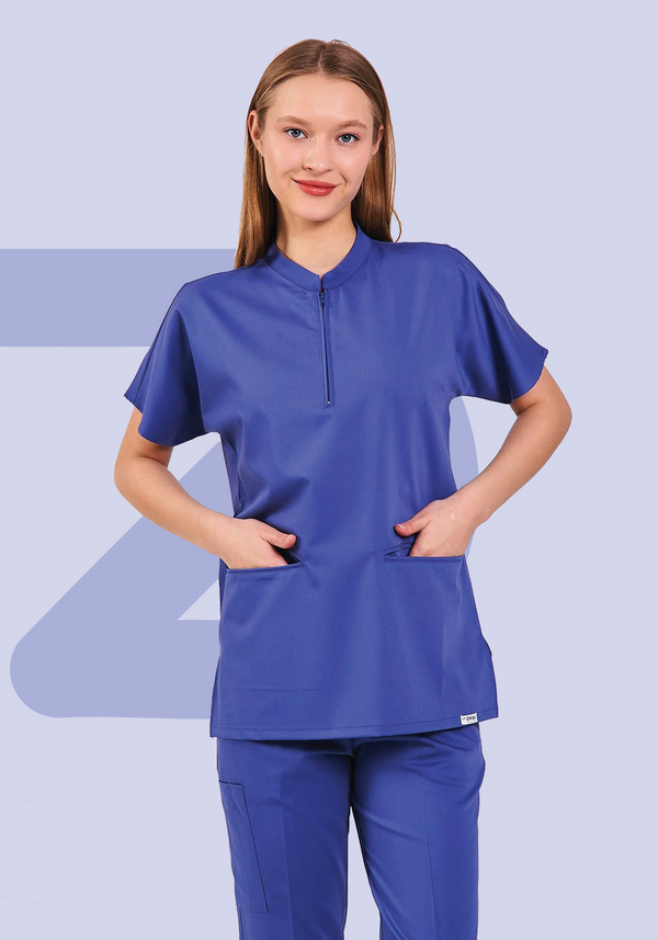 Deep Blue ProFlex Zipper Scrubs Set