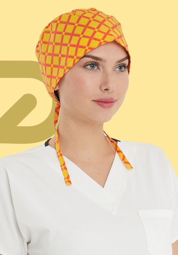 Orange Grid CapFlex Surgical Cap