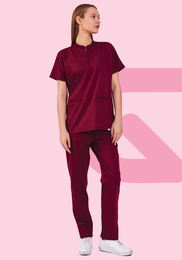 Cherry ProFlex Zipper Scrubs Set