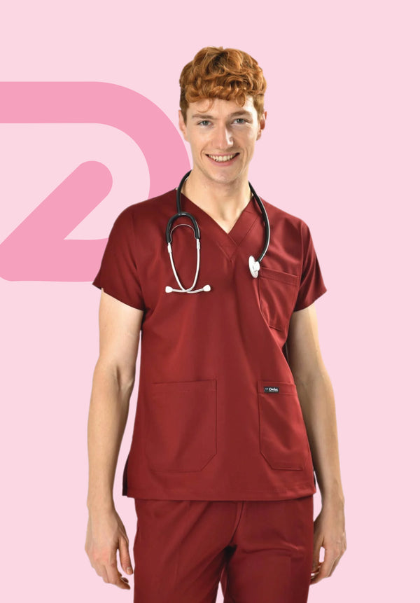 Claret Red VFlex Scrub Top